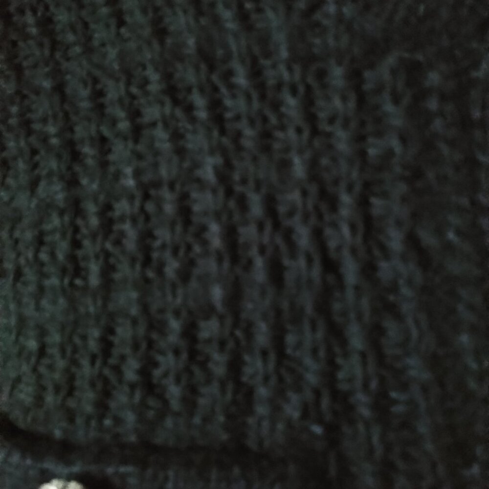 Cardigan Black Textured-Knit Cotton Blend with Bling Buttons, new XS - Picture 6 of 9